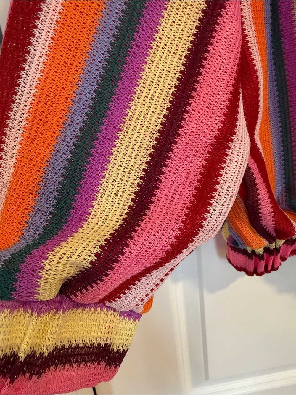 Mad Peonies Multi-Color Striped Knit Zip Jacket - Picture 3 of 7